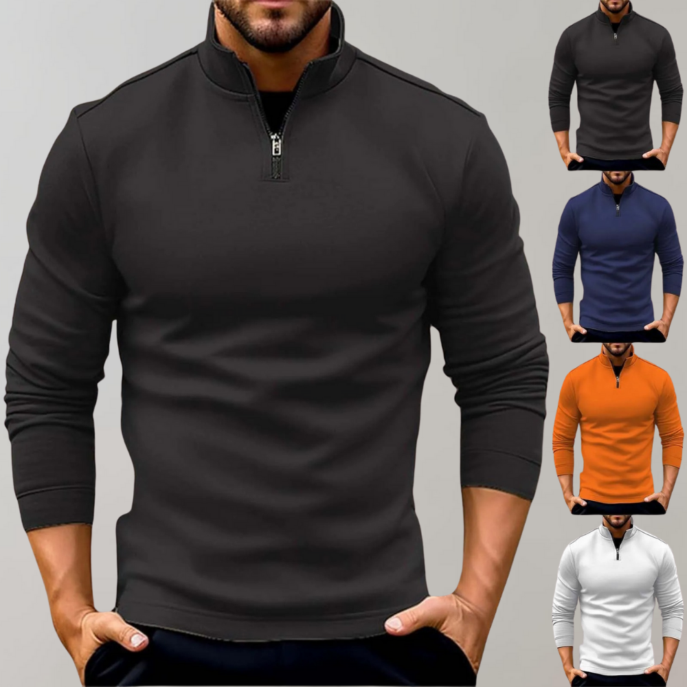 Warmer Herren-Pullover mit Reißverschluss