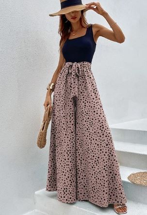 Overall mit weitem Bein und Polka Dot-Print