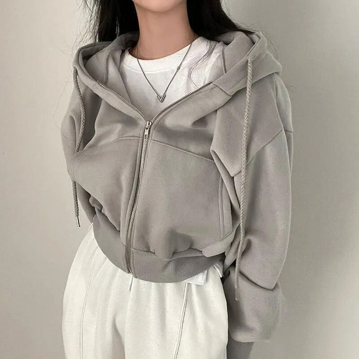 Übergroßer Zip-Up Hoodie für Damen