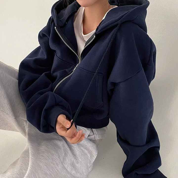 Übergroßer Zip-Up Hoodie für Damen