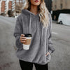 Damen Sherpa Hoodie | Oversized Fleece | Kapuzenpullover | Lockerer Flauschiger Mantel