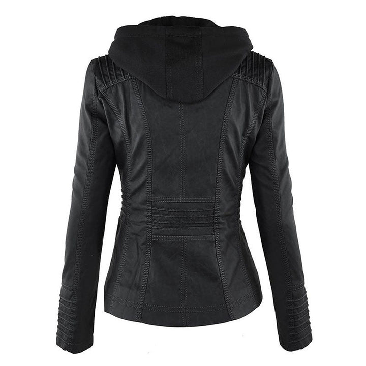 Damen Kapuzenjacke: Basic PU-Jacke