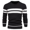 Warmer Herren-Rundhals-Patchwork-Pullover in schmaler Form