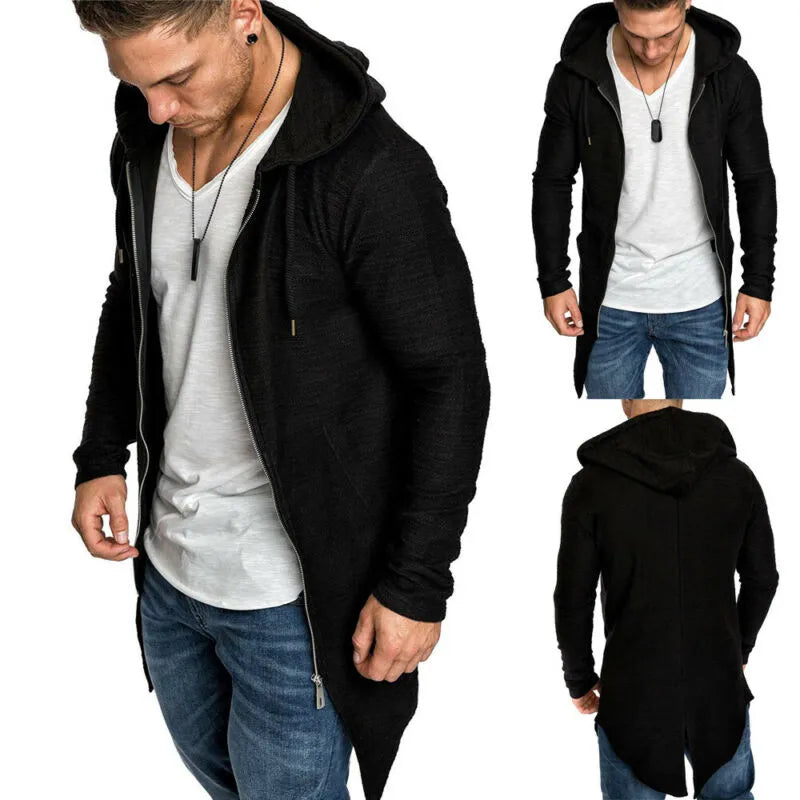 Warme Herrenjacke mit Kapuze