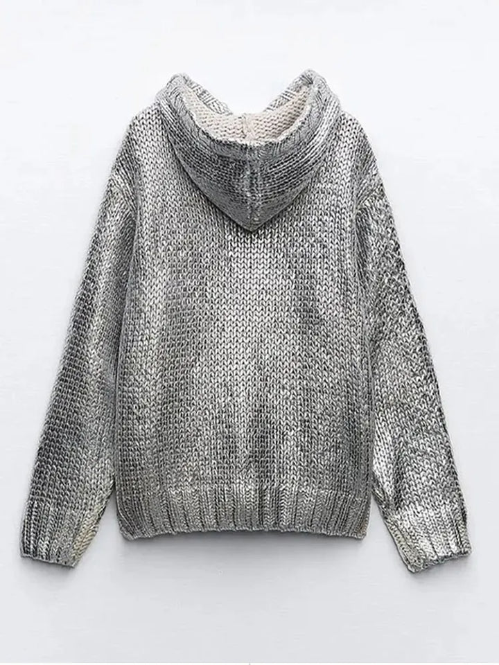 Silberner Metallic Hoodie