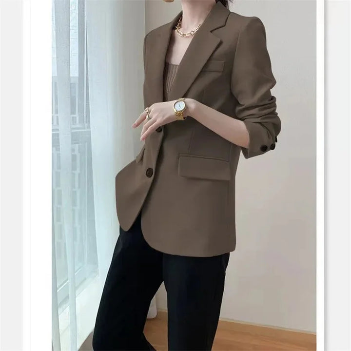 Damen Slim Fit Einreihiger Blazer für Freizeit- und Bürokleidung