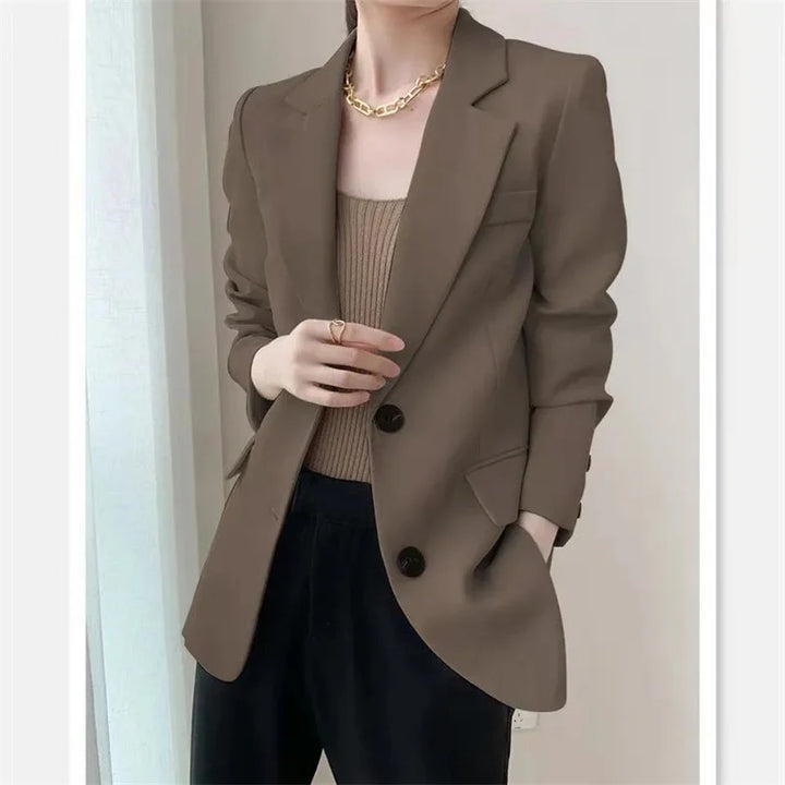 Damen Slim Fit Einreihiger Blazer für Freizeit- und Bürokleidung