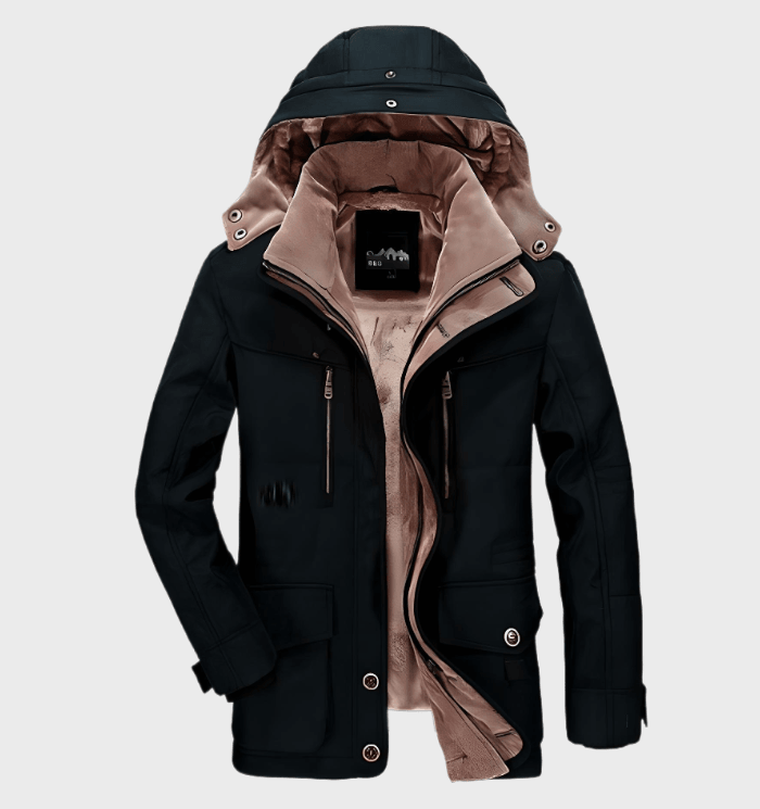 Herren - Winterjacke - Dicke Kapuze und tiefe Taschen - Warm und stylisch für kalte Tage