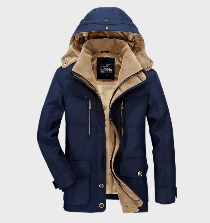 Herren - Winterjacke - Dicke Kapuze und tiefe Taschen - Warm und stylisch für kalte Tage