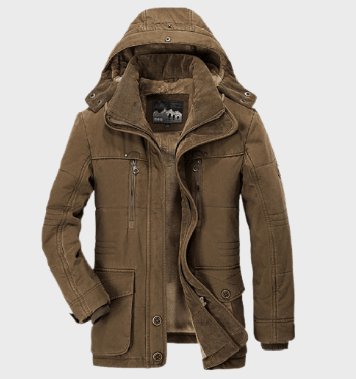 Herren - Winterjacke - Dicke Kapuze und tiefe Taschen - Warm und stylisch für kalte Tage