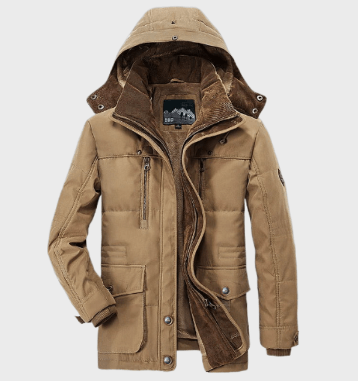 Herren - Winterjacke - Dicke Kapuze und tiefe Taschen - Warm und stylisch für kalte Tage