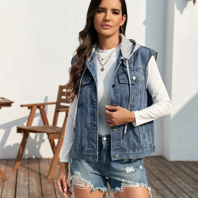 Denim-Strickjacke für Frauen