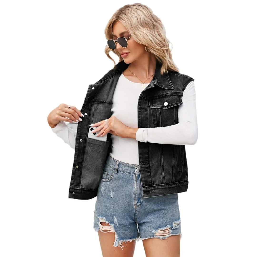 Denim-Strickjacke für Frauen