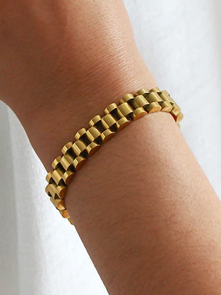 Breites Gliederarmband Gold