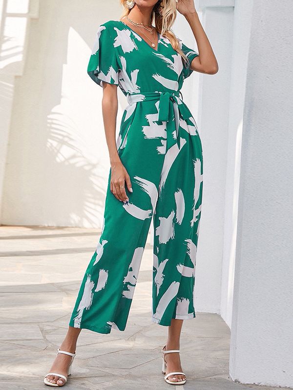 Eleganter Jumpsuit im Chiffon-Stil mit weiten Beinen