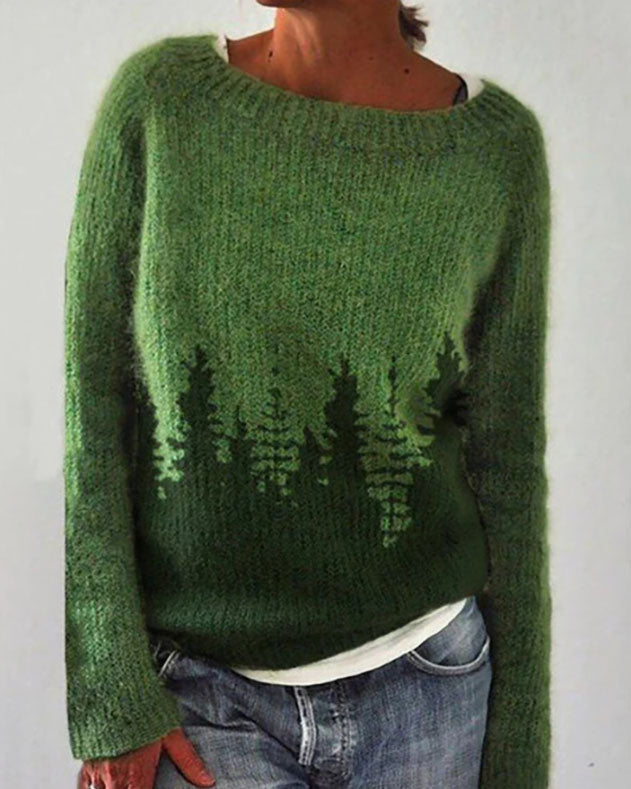 Waldmuster Pullover-Sweater