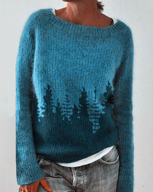 Waldmuster Pullover-Sweater