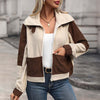 Cord Damen Blockfarben Herbstjacke mit Taschen