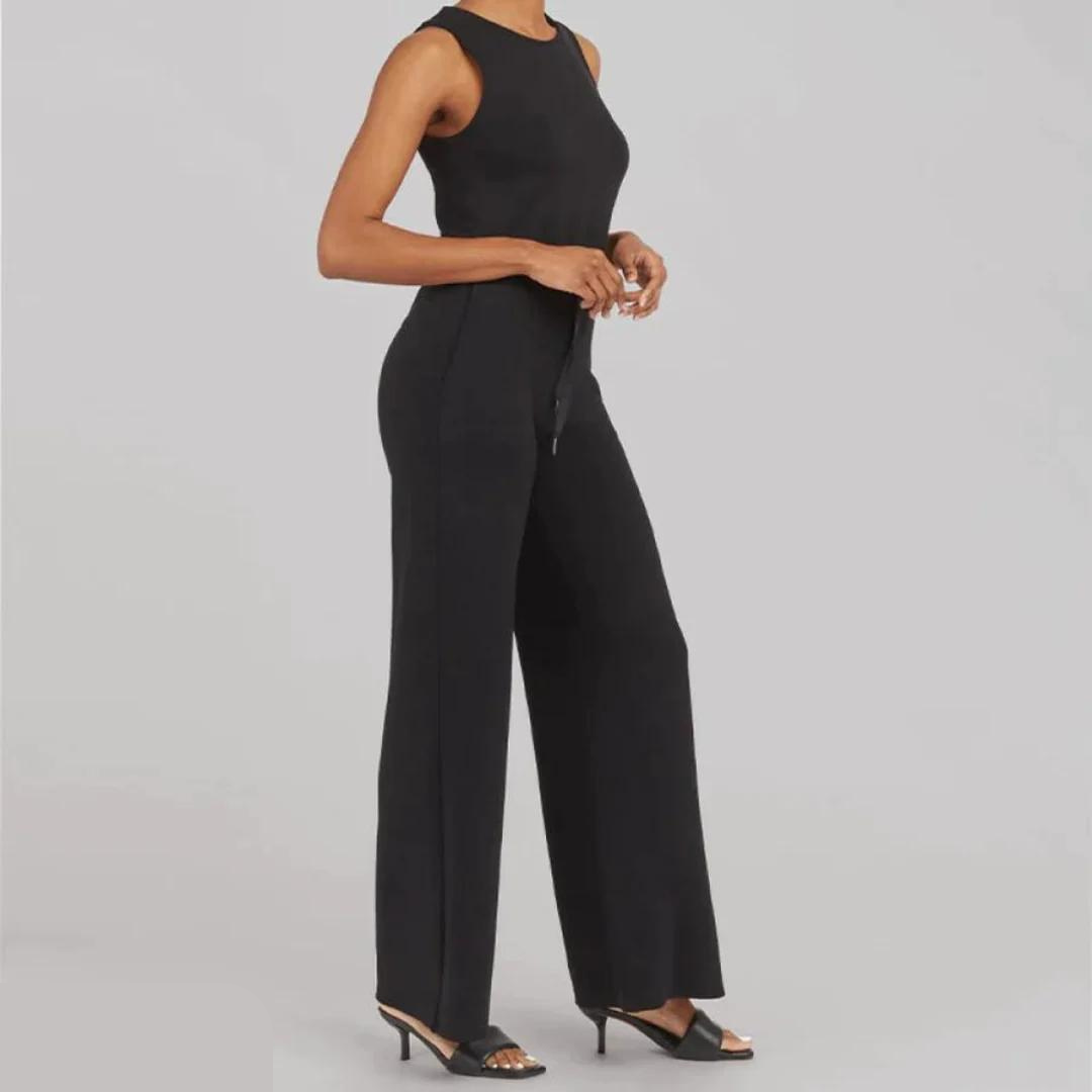 Trend-Jumpsuit mit weiten Beinen und kurzen Ärmeln