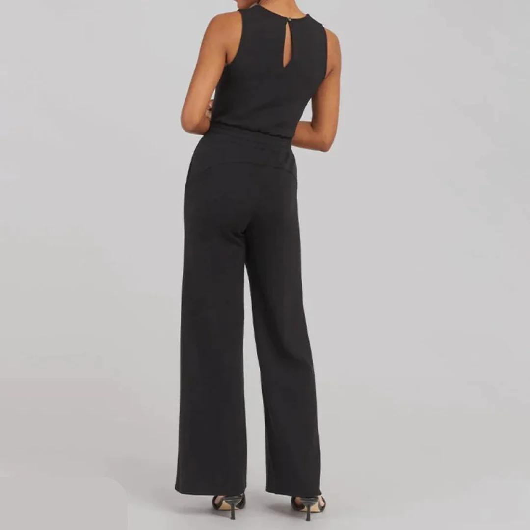 Trend-Jumpsuit mit weiten Beinen und kurzen Ärmeln