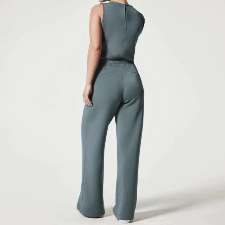 Trend-Jumpsuit mit weiten Beinen und kurzen Ärmeln