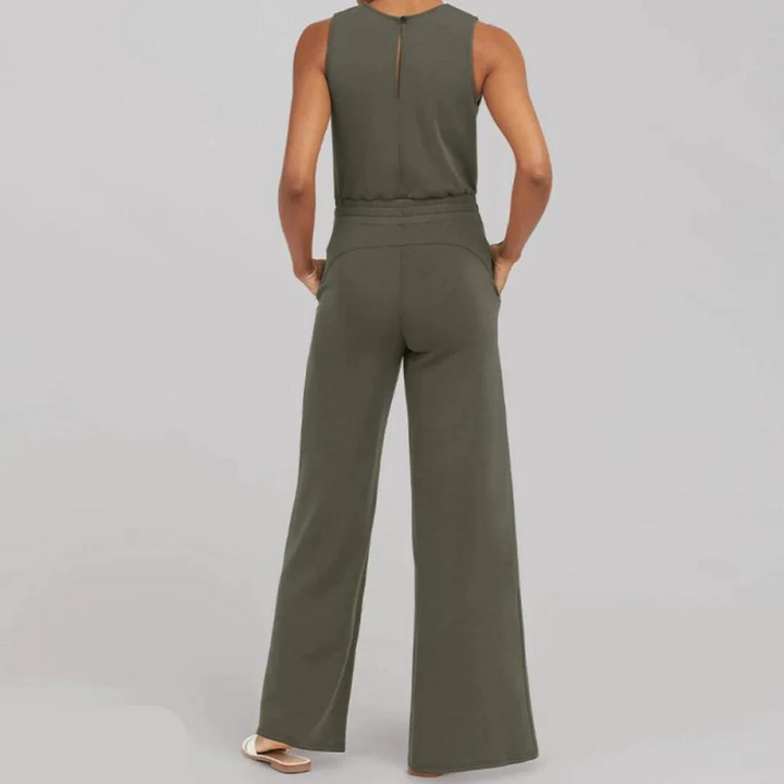 Trend-Jumpsuit mit weiten Beinen und kurzen Ärmeln