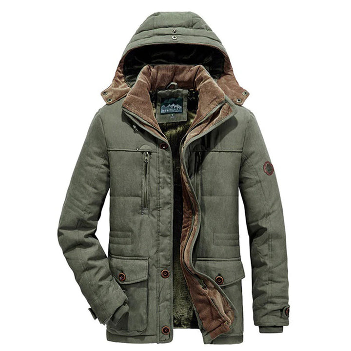 Warme Winterjacke mit Kapuze