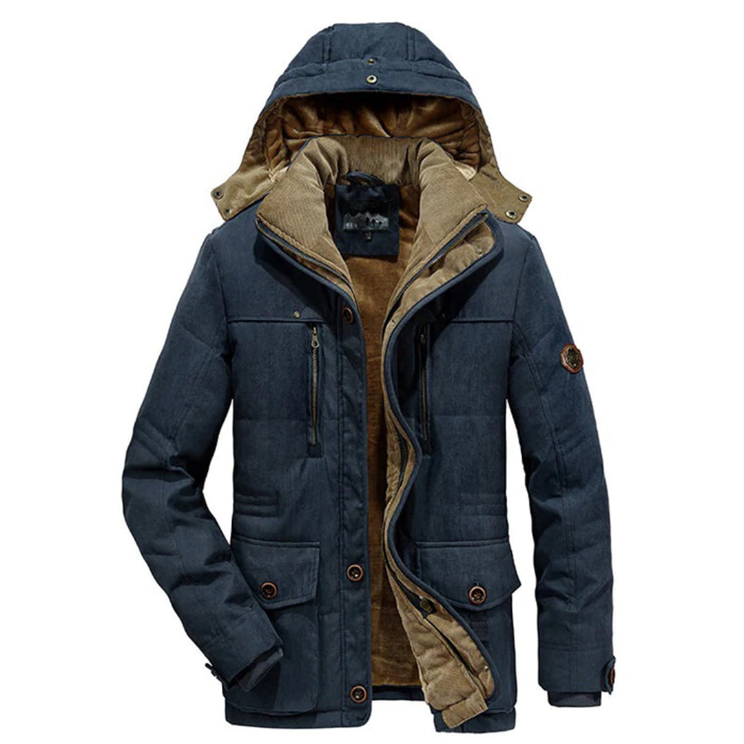 Warme Winterjacke mit Kapuze