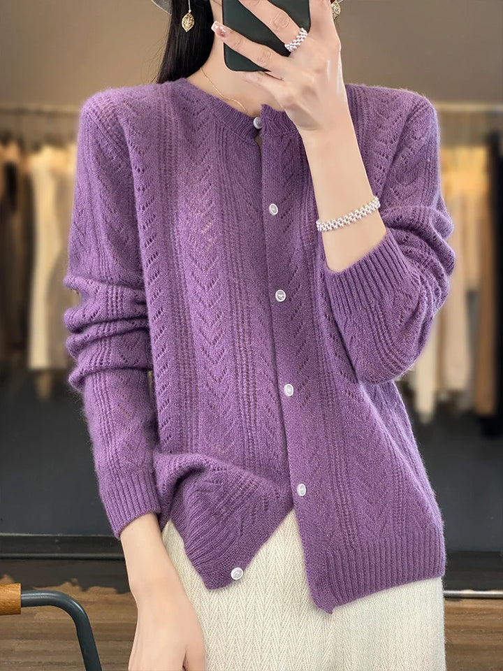 Weicher Strickcardigan mit Zopfmuster