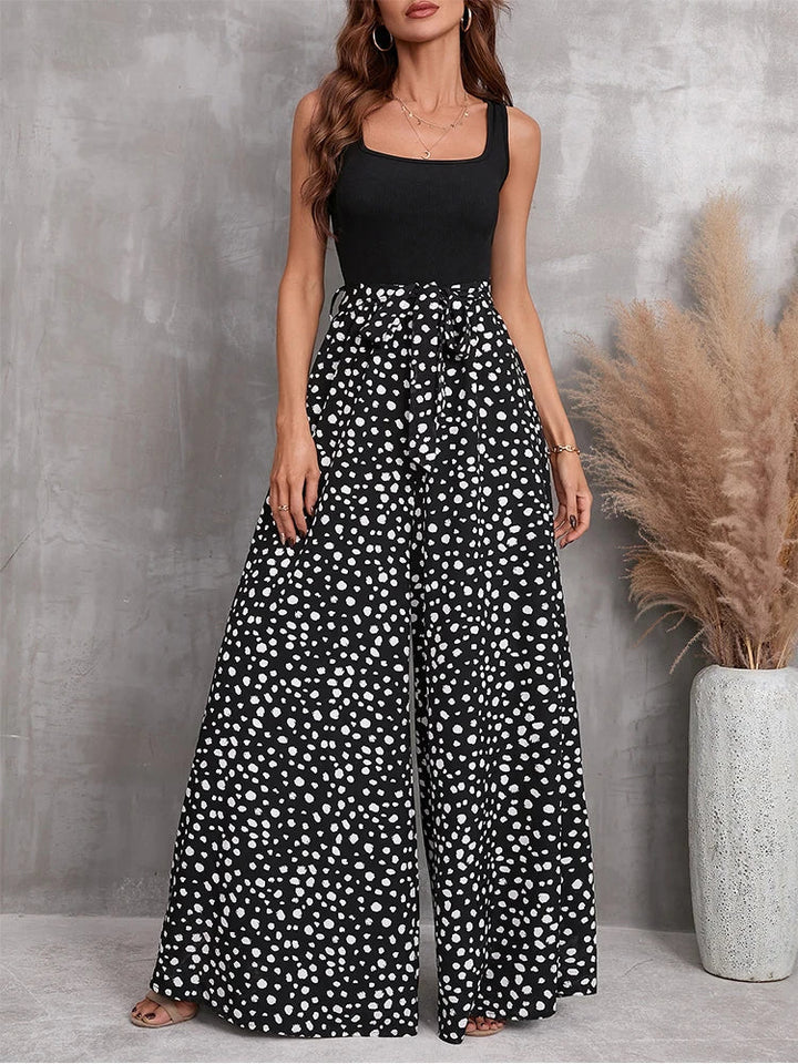 Overall mit weitem Bein und Polka Dot-Print