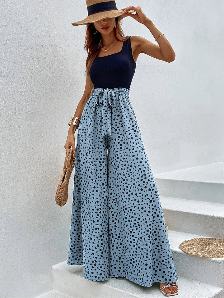 Overall mit weitem Bein und Polka Dot-Print