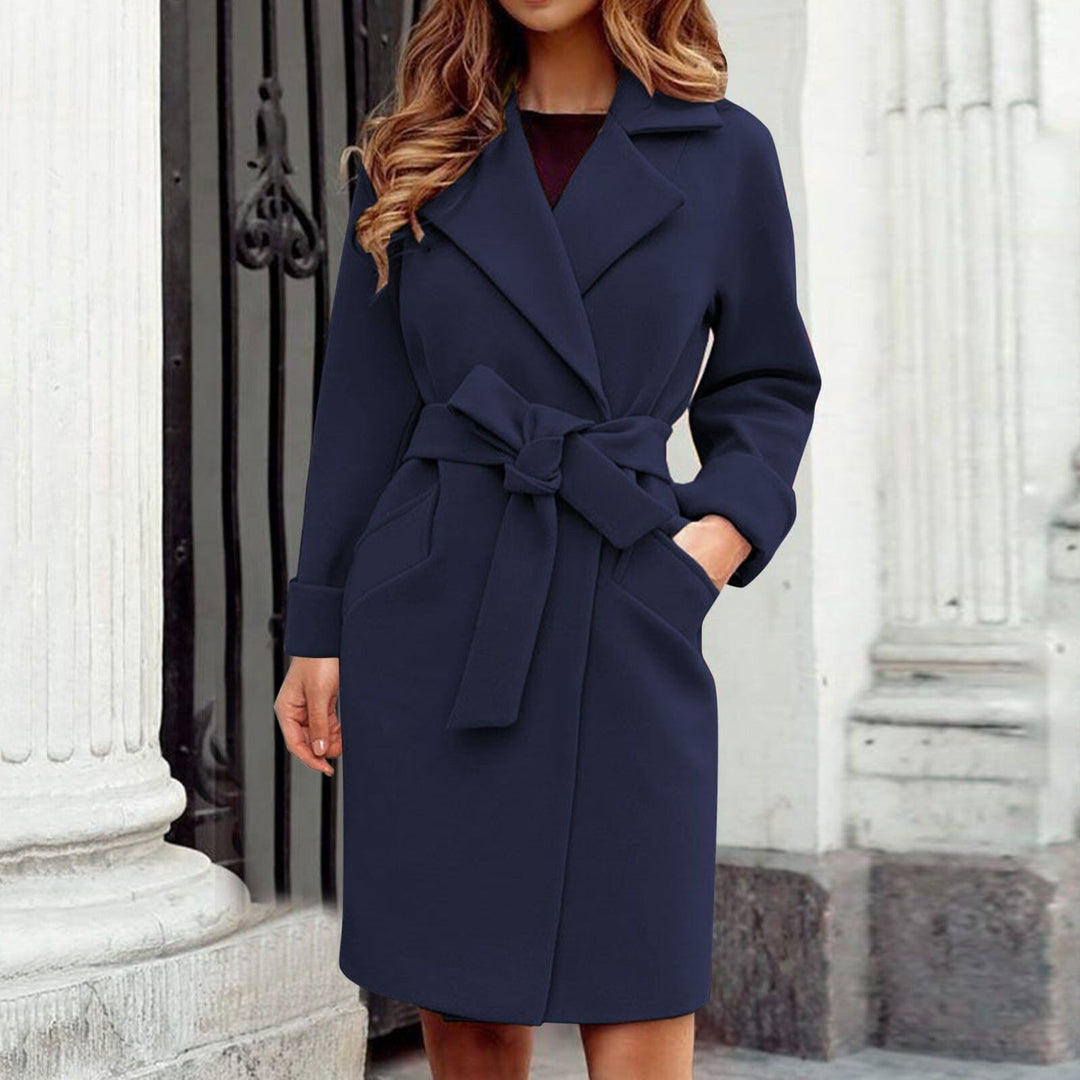 Langer Trenchcoat Wintermantel mit Knopfleiste in bunten Farben