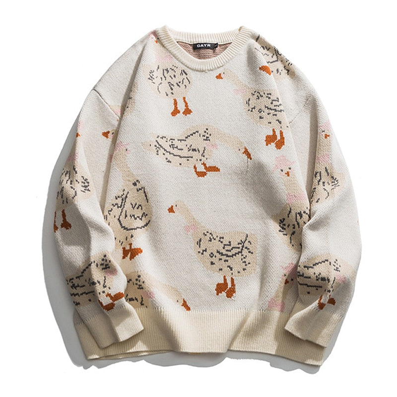 Herren-Sweatshirt mit Gänse- und Enten-Print