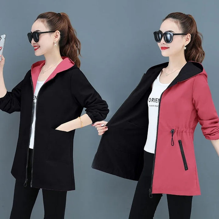 In Demand gefütterter Bademantel - doppelseitiger, eleganter Windbreaker für Damen