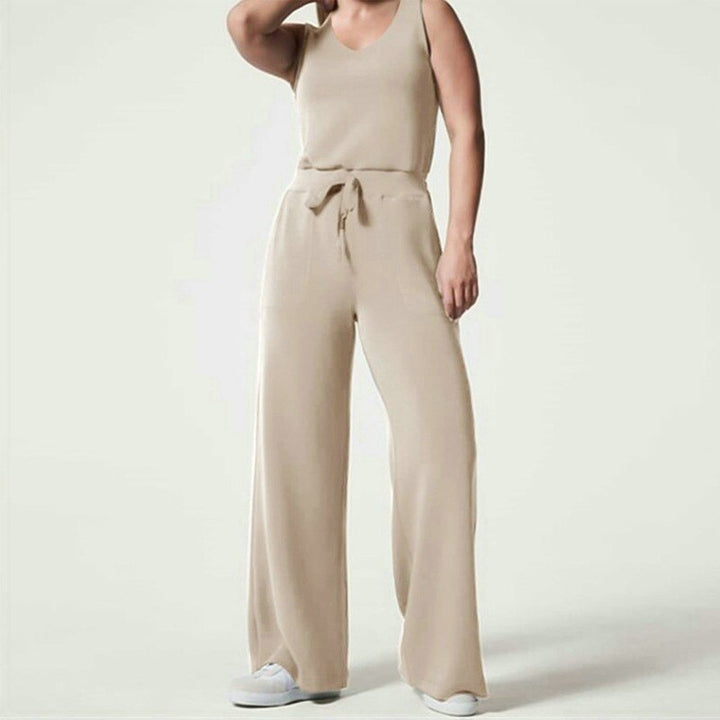 Trend-Jumpsuit mit weiten Beinen und kurzen Ärmeln