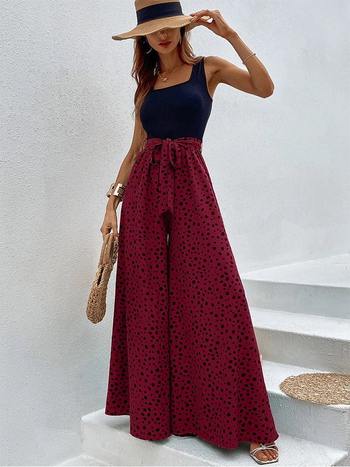 Overall mit weitem Bein und Polka Dot-Print