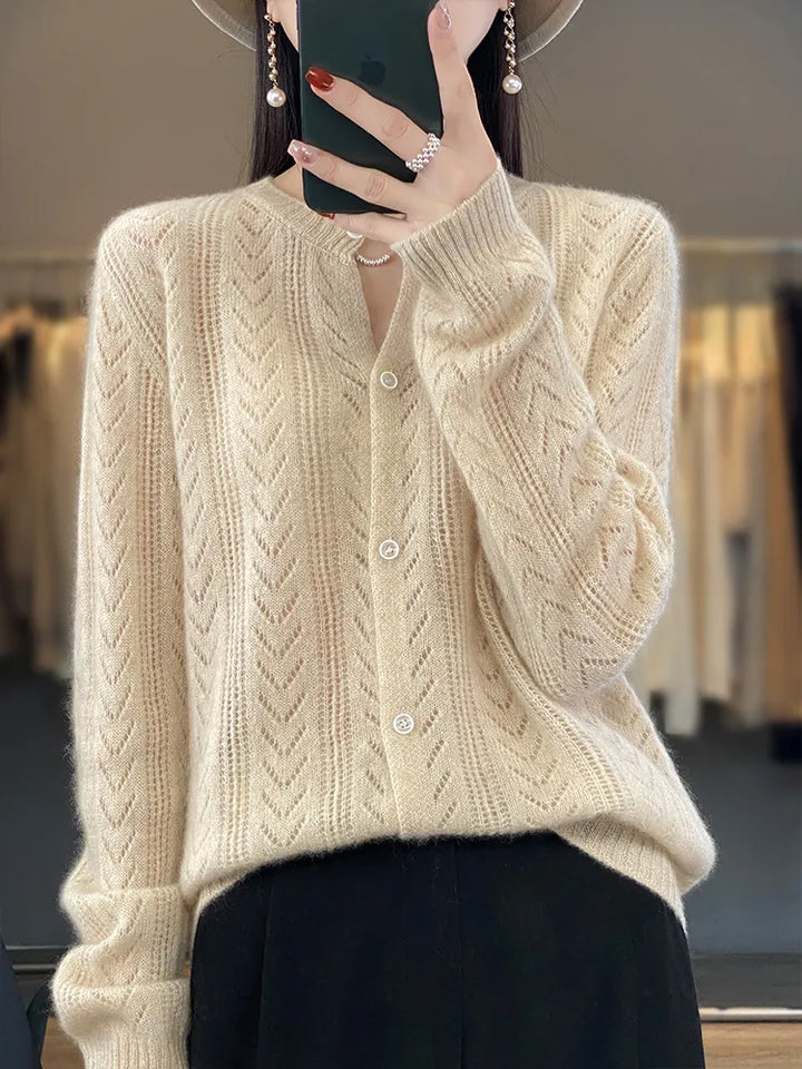 Weicher Strickcardigan mit Zopfmuster