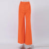 Orange Leinen Damenhose