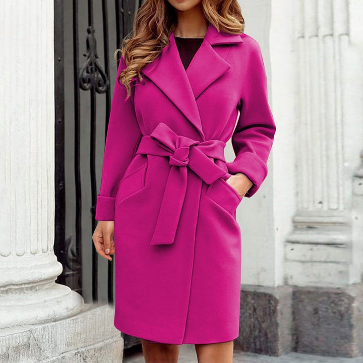 Langer Trenchcoat Wintermantel mit Knopfleiste in bunten Farben