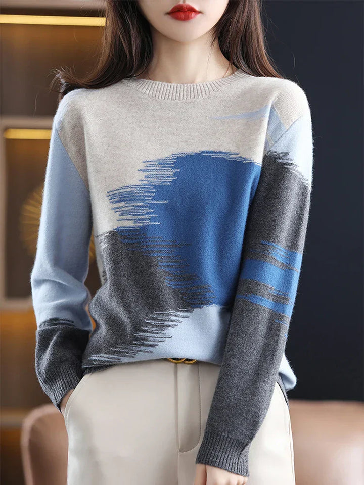 Kaschmir-Pullover für Damen mit Tie-Dye-Muster