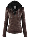 Damen Kapuzenjacke: Basic PU-Jacke