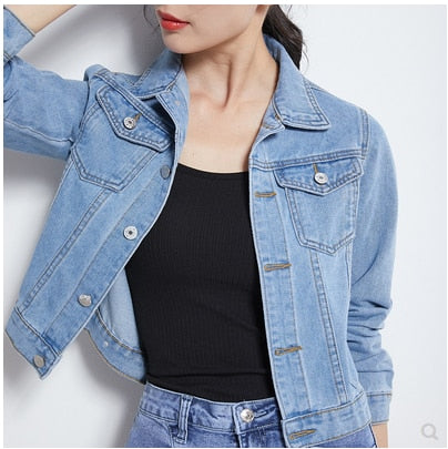 Damen Kurze Denim-Jacke für Elegante Outfits