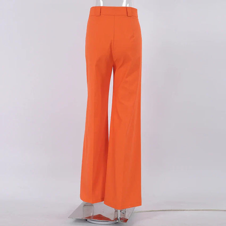 Orange Leinen Damenhose