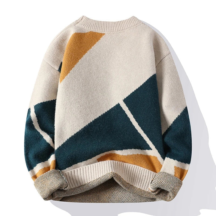 Pullover mit geometrischem Muster und Rundhalsausschnitt