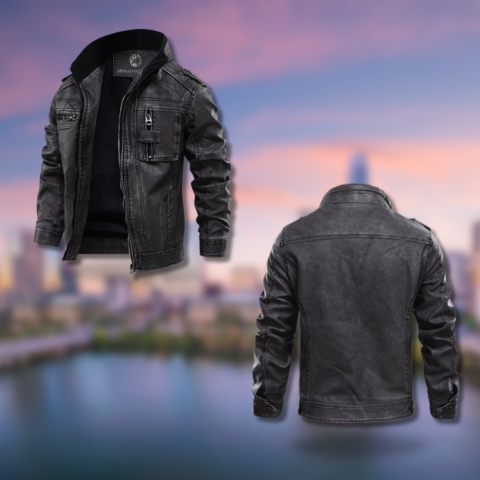 Herren-Motorradjacke aus Leder