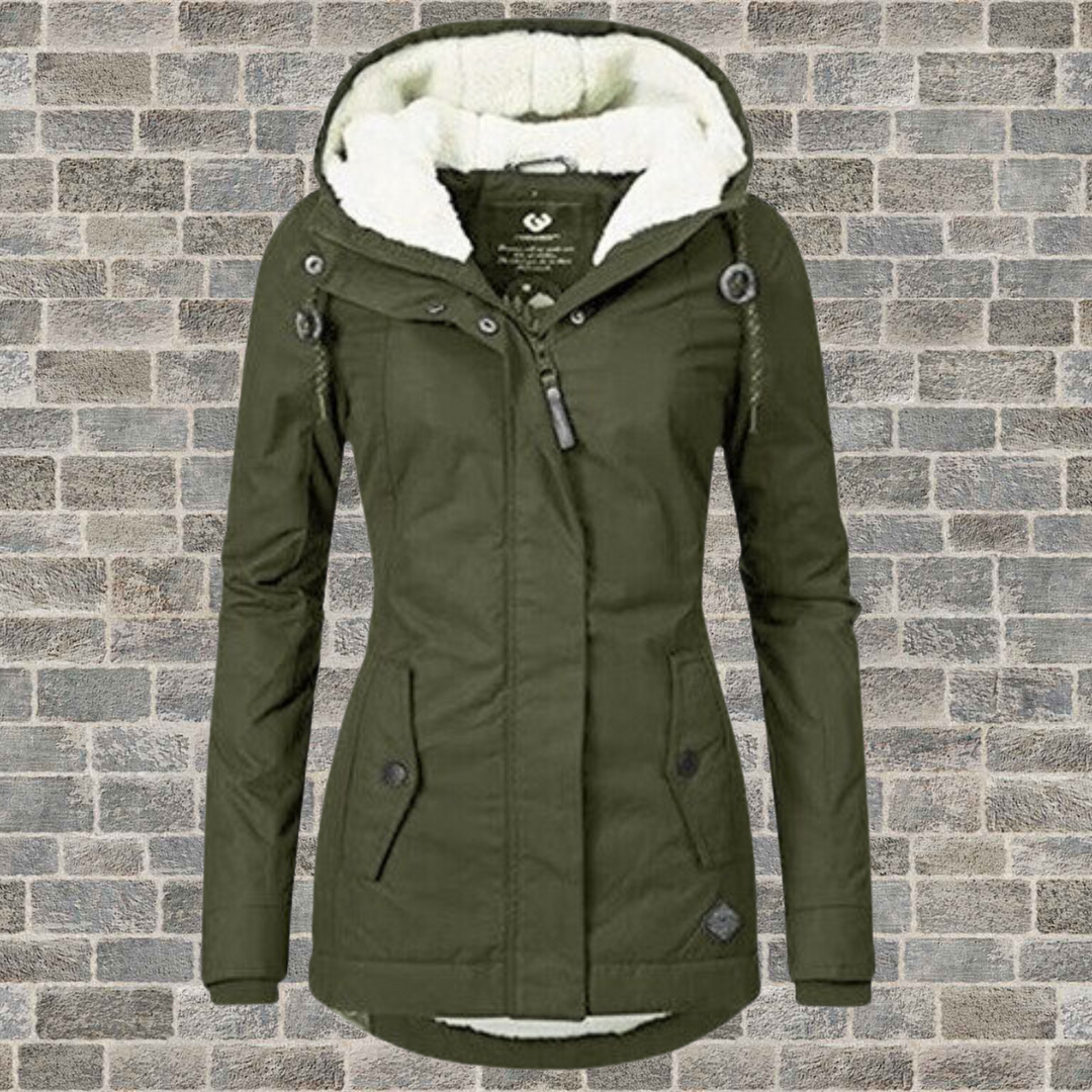 Damen - Fleece-Winterjacke - Vintage-Stil, Warm und Bequem - Perfekt für kalte Tage