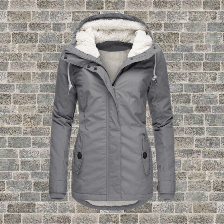 Damen - Fleece-Winterjacke - Vintage-Stil, Warm und Bequem - Perfekt für kalte Tage