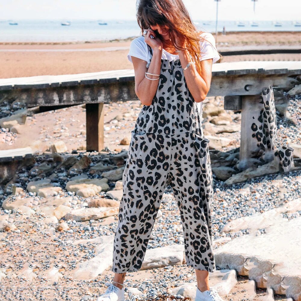 Bedruckte Leoparden-Jumpsuits