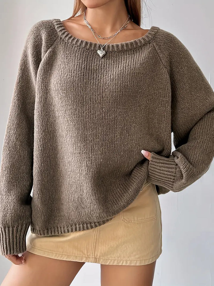 Gestrickter schulterfreier Pullover