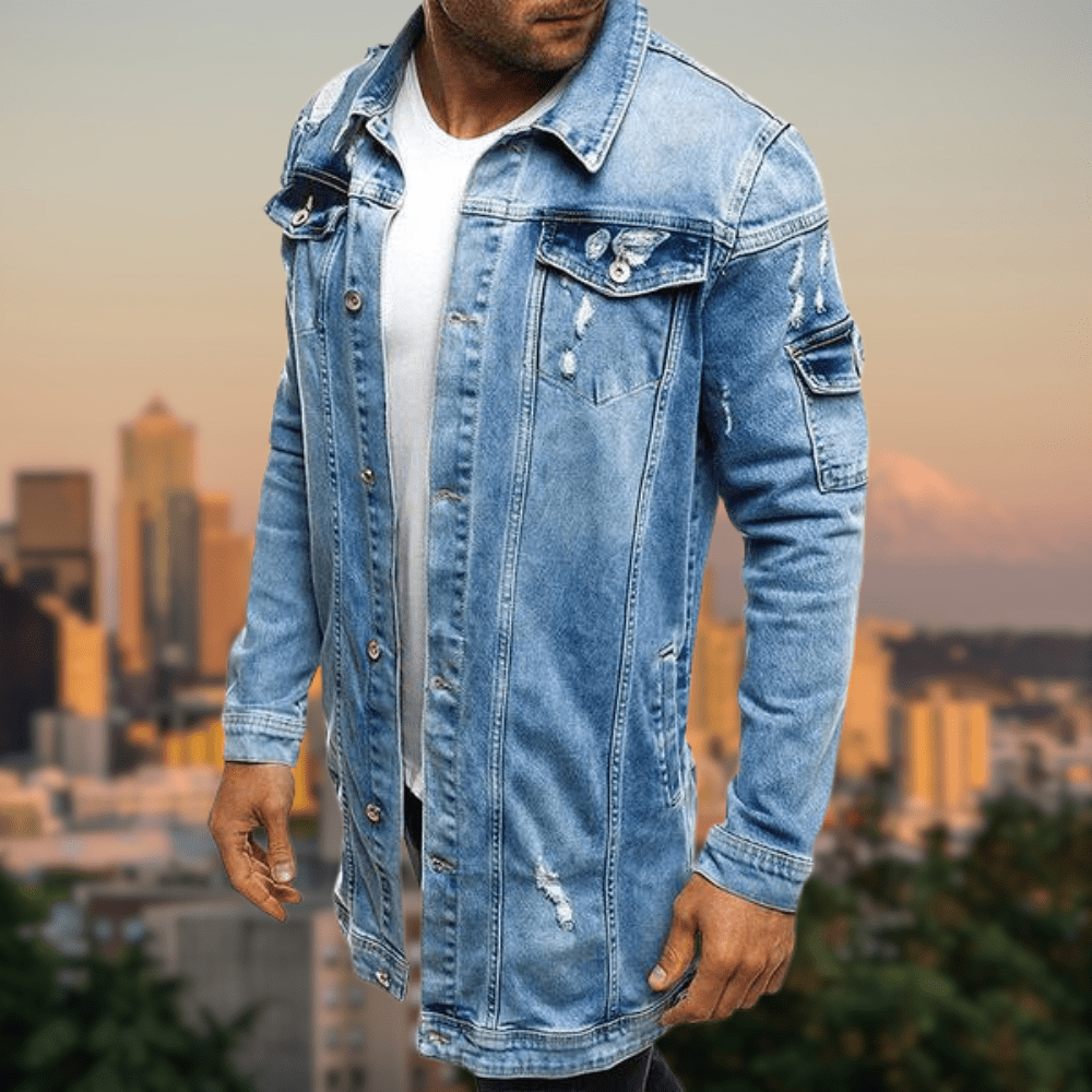 Denim-Jacke Coole Waschung perfekter Sitz